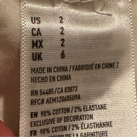 American Eagle Super Stretch Hi Rise Shortie Distressed White Shorts Size 2 - Picture 8 of 10